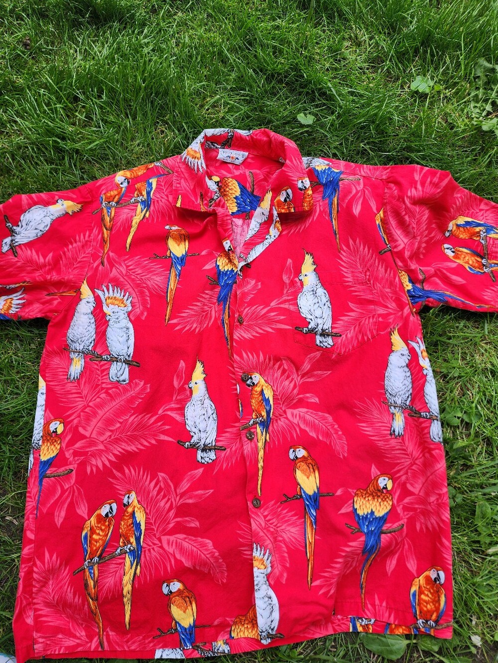 Vintage Pacific Legend Hawaiian Tropical Bird Shirt - Made in Hawaii - XL
